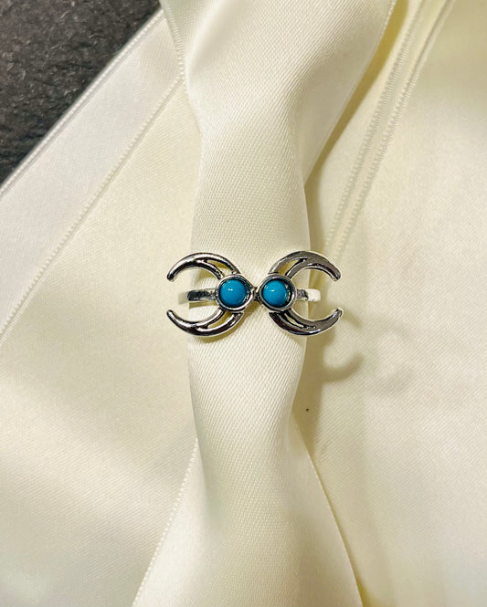 Turquoise zilverkleurige ring 💍