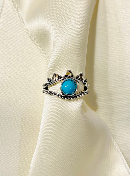 Turquoise zilverkleurige ring 💍