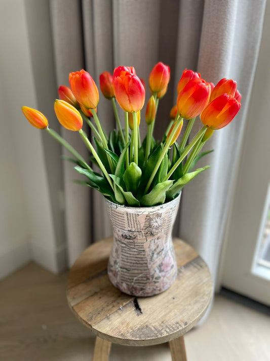 Oranje Kunst Tulpen, Nep Tulpen die echt lijken 💐