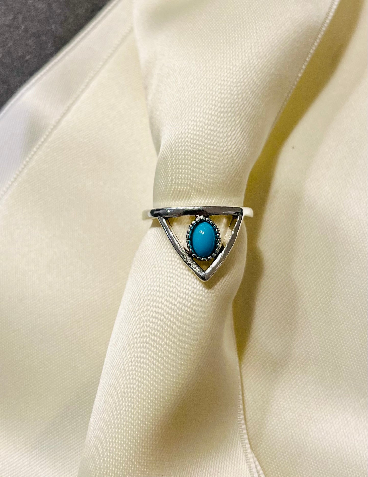 Turquoise zilverkleurige ring 💍