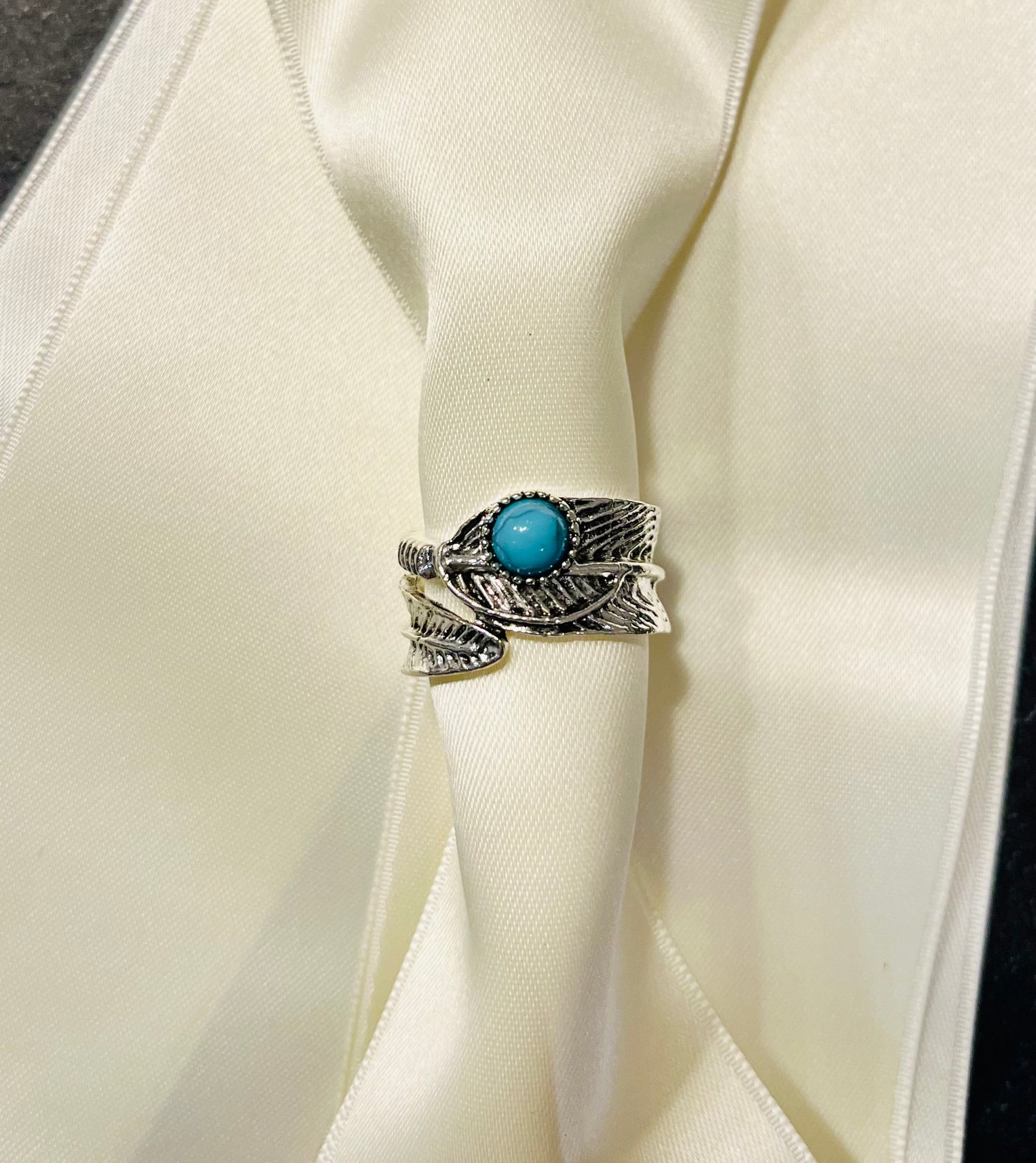 Turquoise zilverkleurige ring 💍