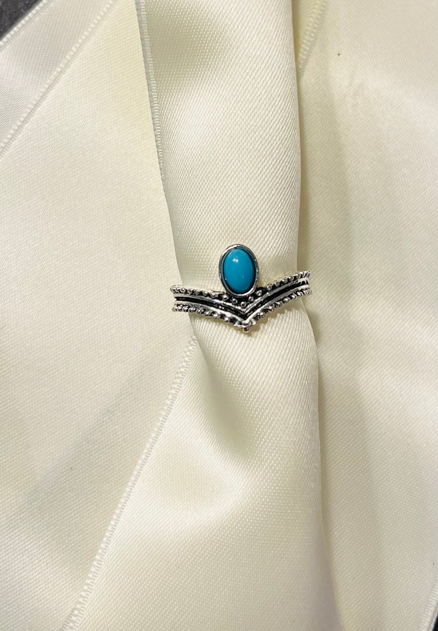 Turquoise zilverkleurige ring 💍