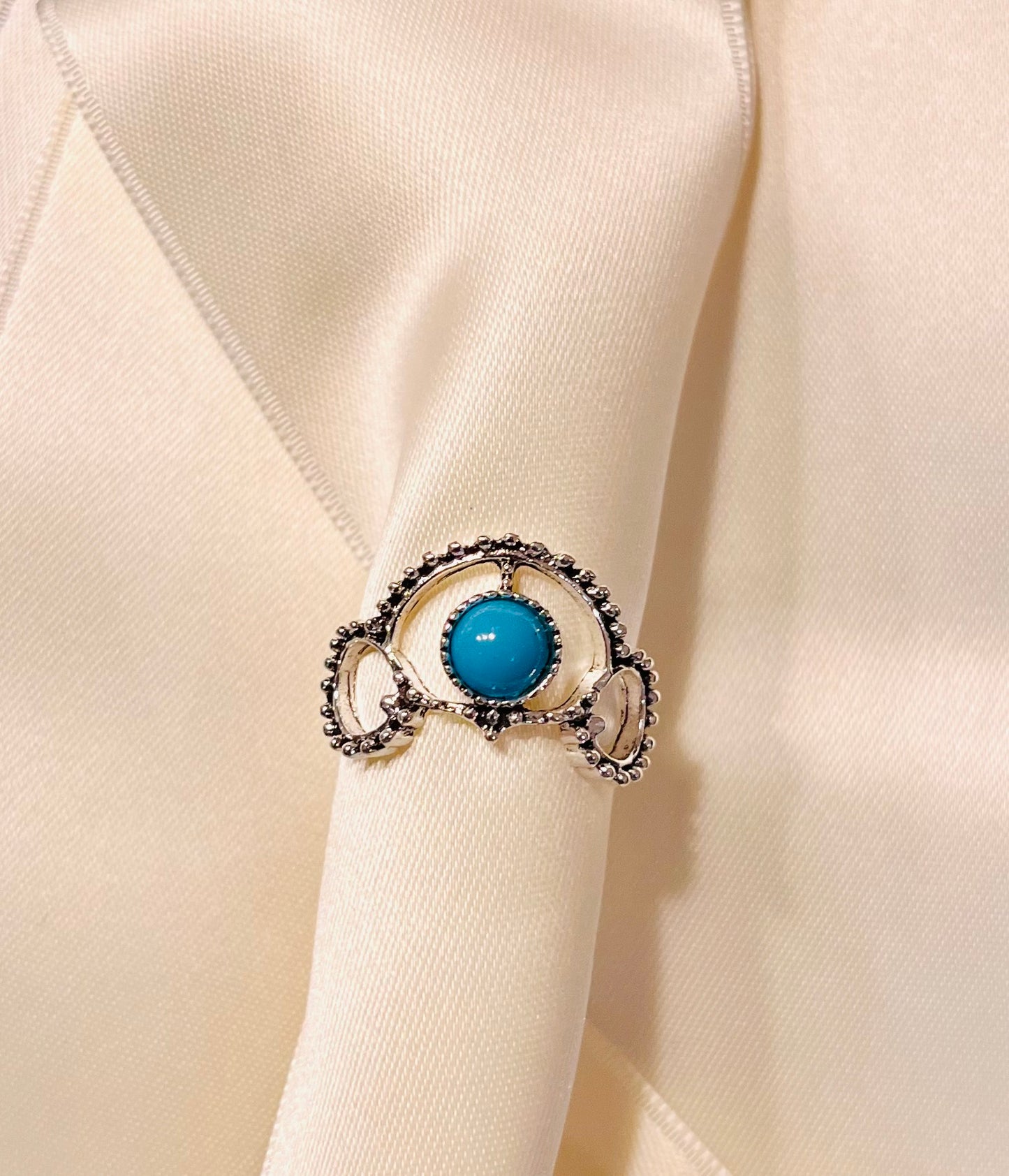 Turquoise zilverkleurige ring 💍