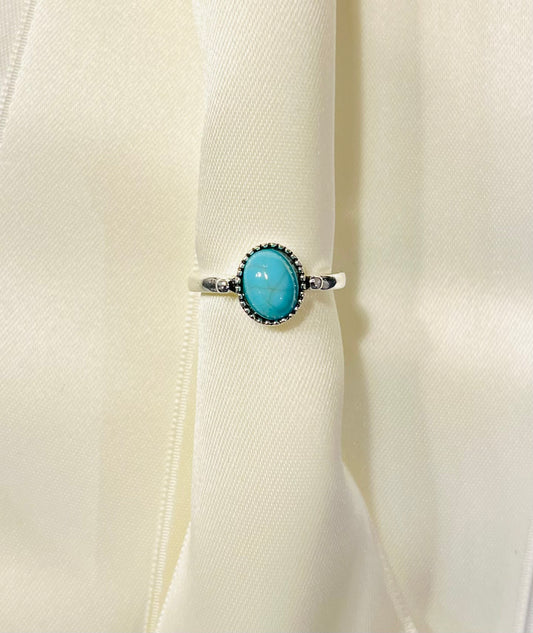 Turquoise zilverkleurige ring 💍