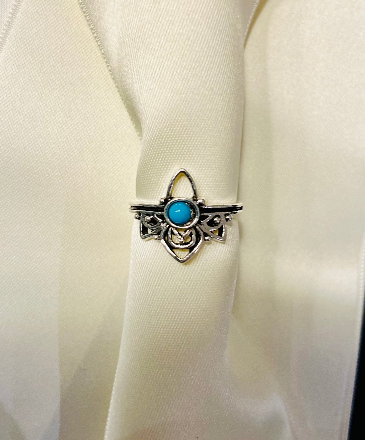 Turquoise zilverkleurige ring 💍