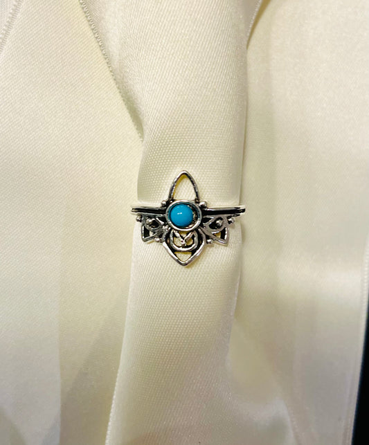 Turquoise zilverkleurige ring 💍
