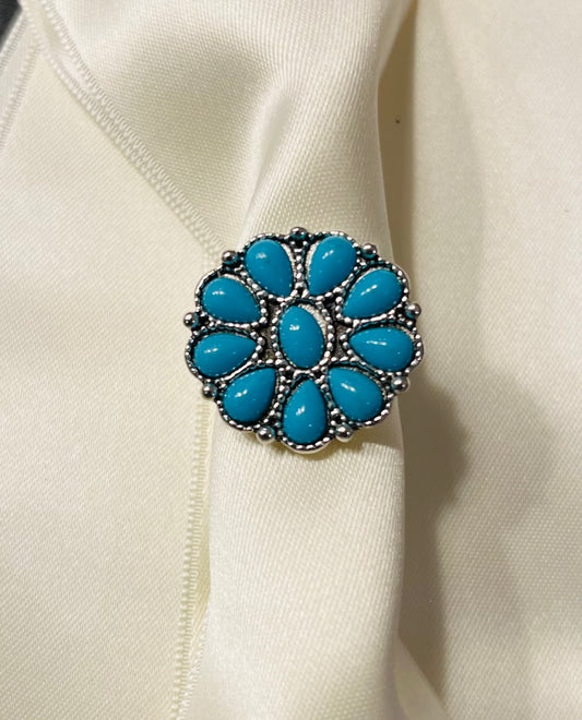 Turquoise zilverkleurige ring 💍