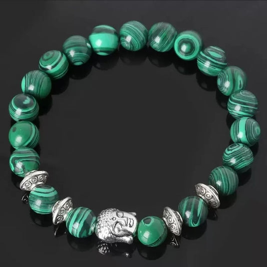 Malachiet Edelsteen Armband Met Boeddha Bedel