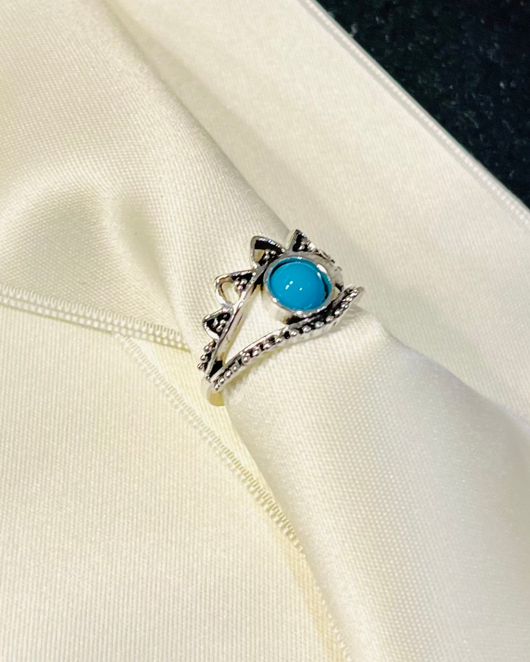 Turquoise zilverkleurige ring 💍