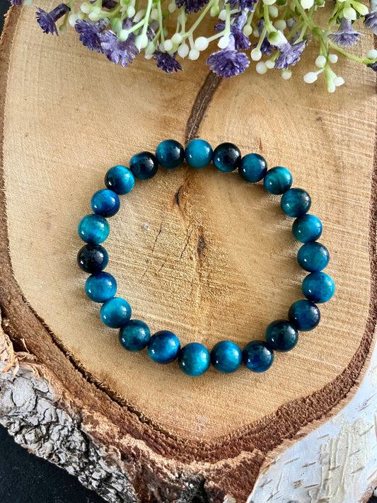 Blauwe Tijgeroog Armband - Valkenoog 8 mm
