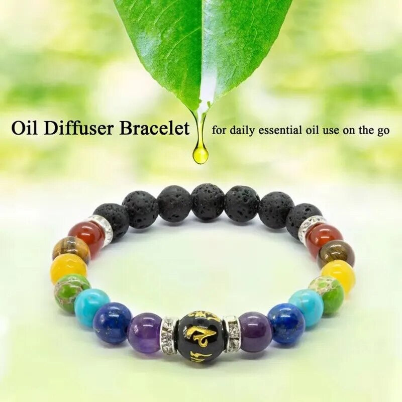 Chakra armband met lavasteen