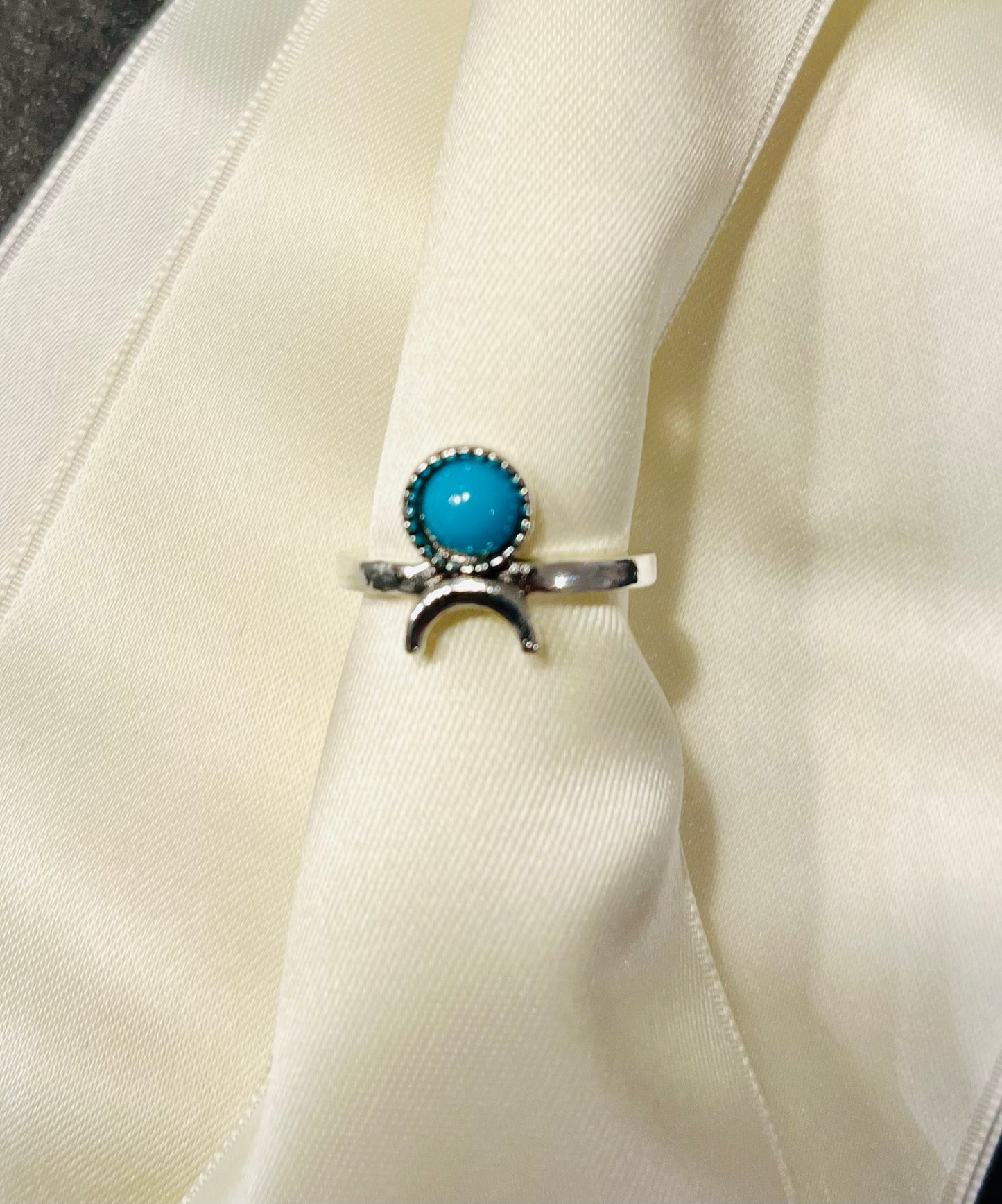 Turquoise zilverkleurige ring 💍