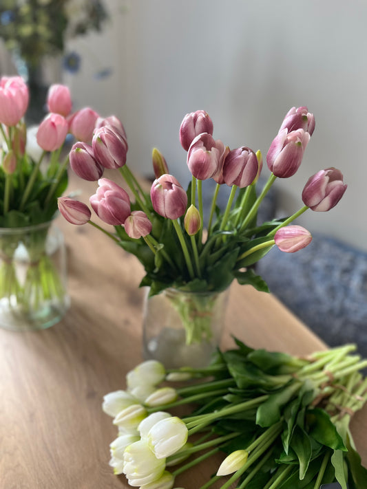 Paars-witte siliconen tulpen 🌷
