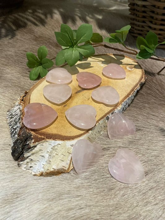 Rozekwarts knuffelsteen hart 40x40 mm groot 💎