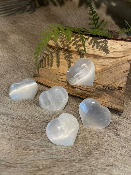 Seleniet hart knuffelsteen 40x40mm groot 💎