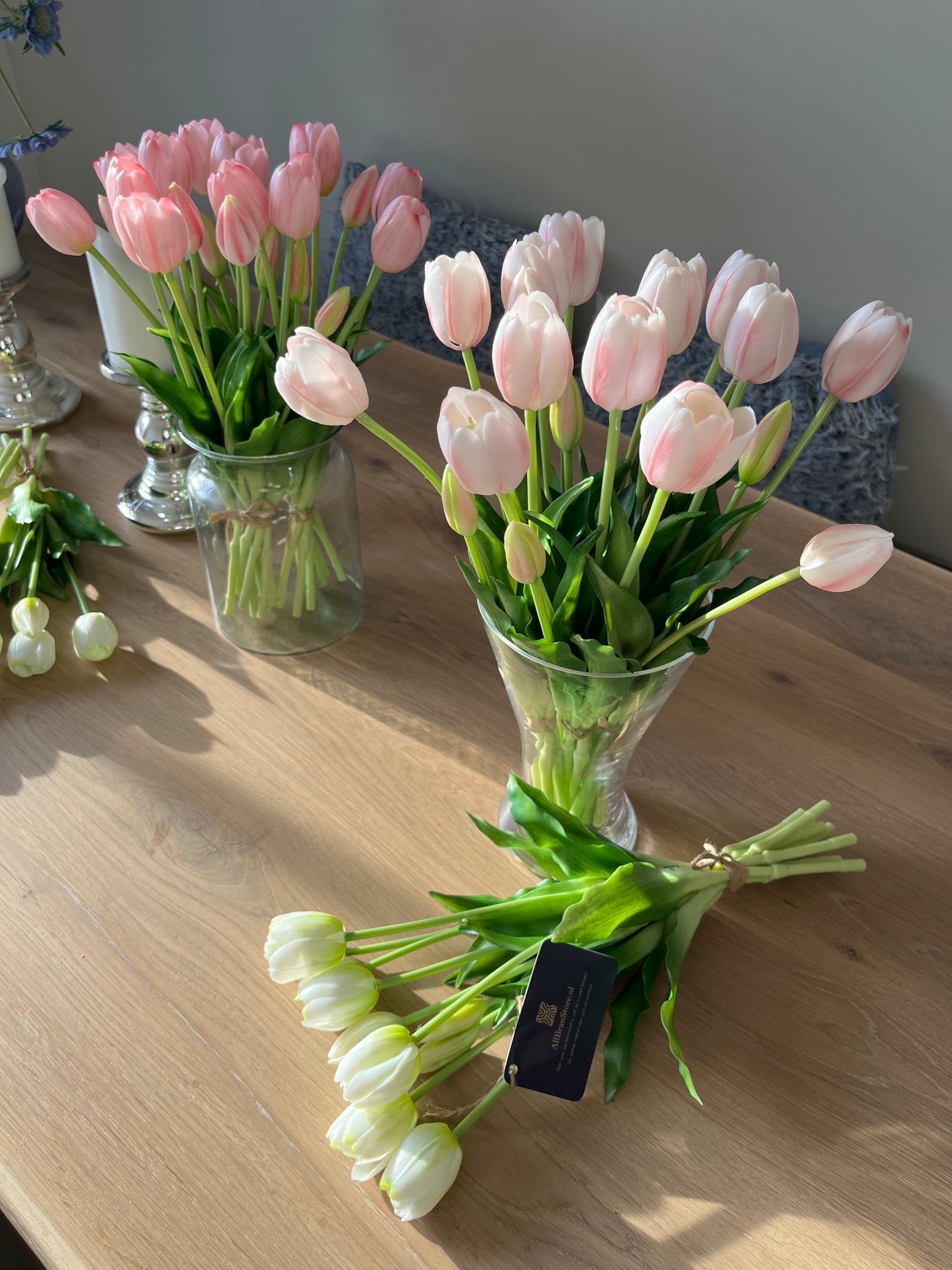 Roze met wit gemêleerde kunst tulpen 🌷
