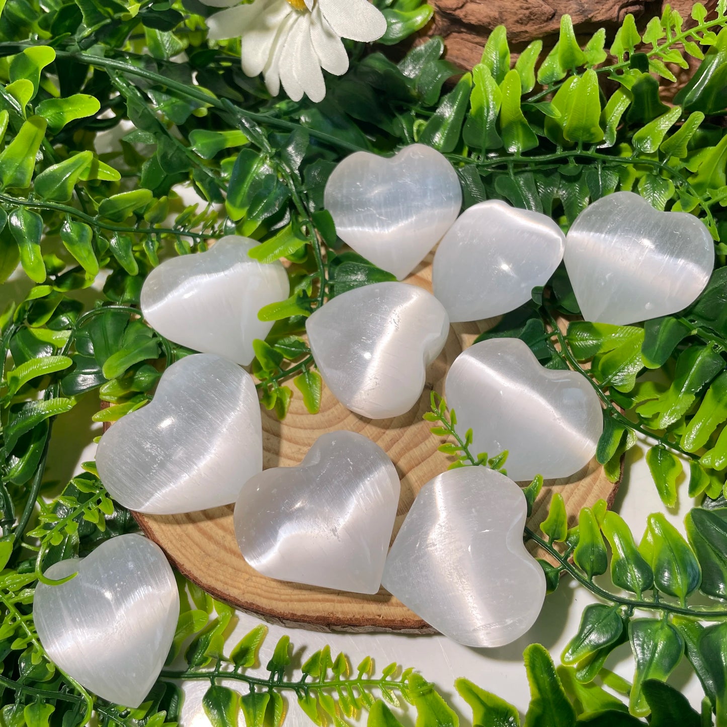 Seleniet hart knuffelsteen 40x40mm groot 💎