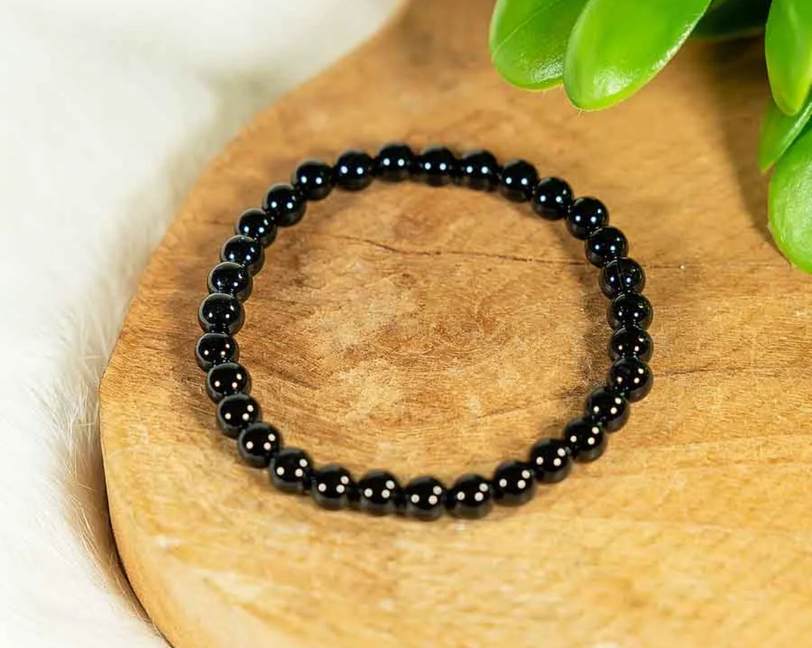 Zwarte agaat armband