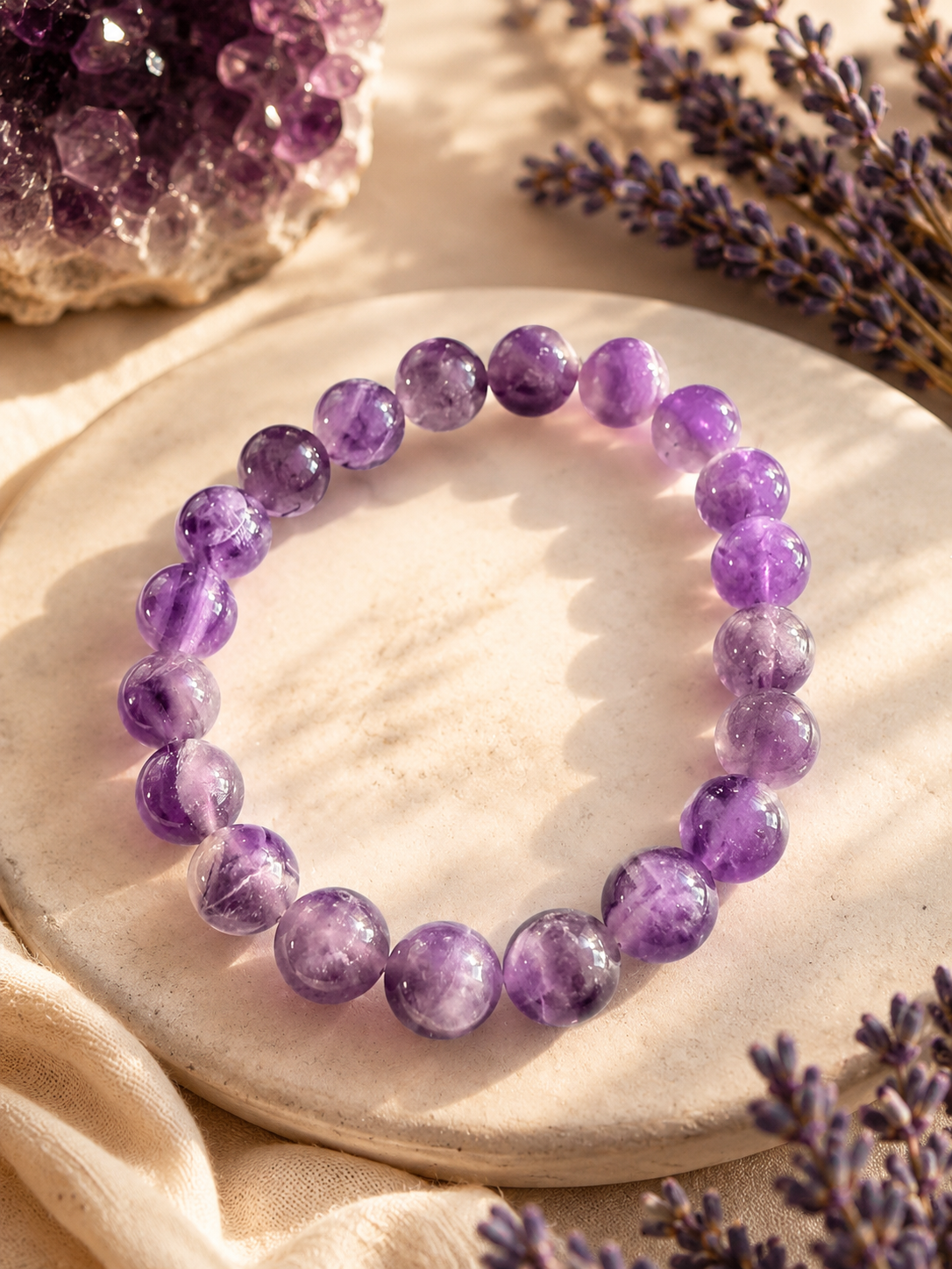 Amethist Armband 8 mm – Natuurlijke Amethist Edelstenen