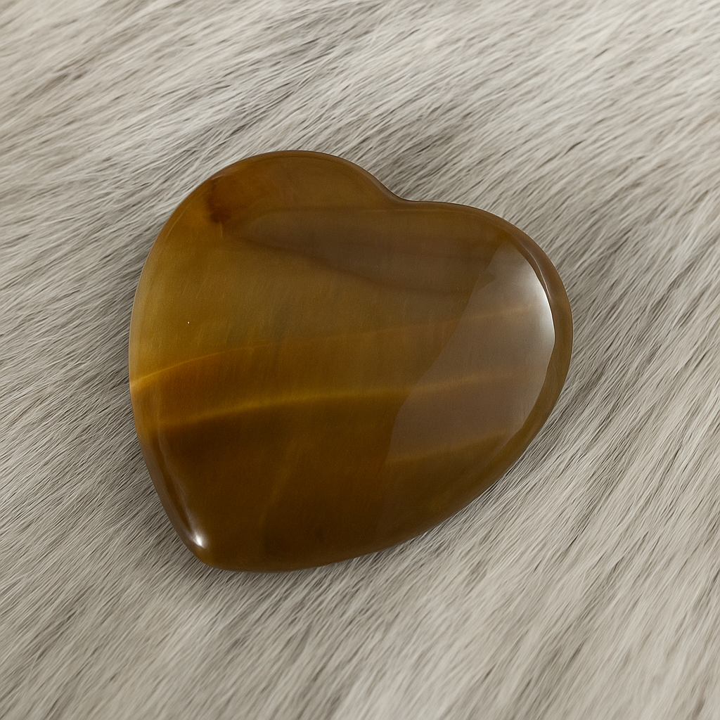 🌟 Tijgeroog Hart Edelsteen 40x40 mm – Bescherming, Kracht & Balans 🌟