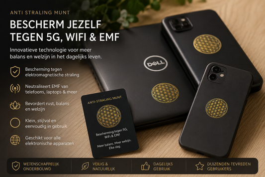 Anti straling sticker voor smartphone en laptop met bescherming tegen EMF, 5G en WiFi straling